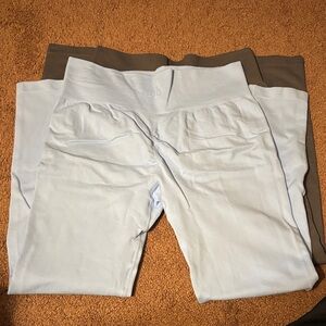 OQQ leggings grey, baby blue!